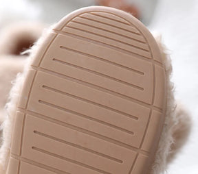 Comwarm Cute Dog Short Plush Slippers For Women 2023 Winter Warm Furry Cotton Shoes Couples Home Indoor Bedroom Cozy Slippers