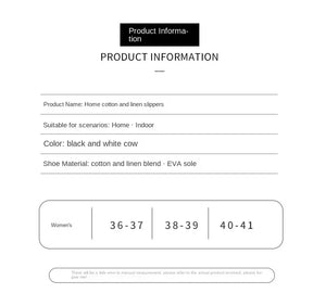 2024 Cute Cartoon Cow Linen Slippers Universal Indoor Home Four Seasons Non-slip Cotton Linen Sandals