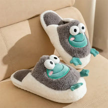 Warm Slipper House Cartoon Teddy Bear Womens Winter Plush Contton Indoor Funny Fuzzy Floor Home Room Shoes Flat Female Men Male