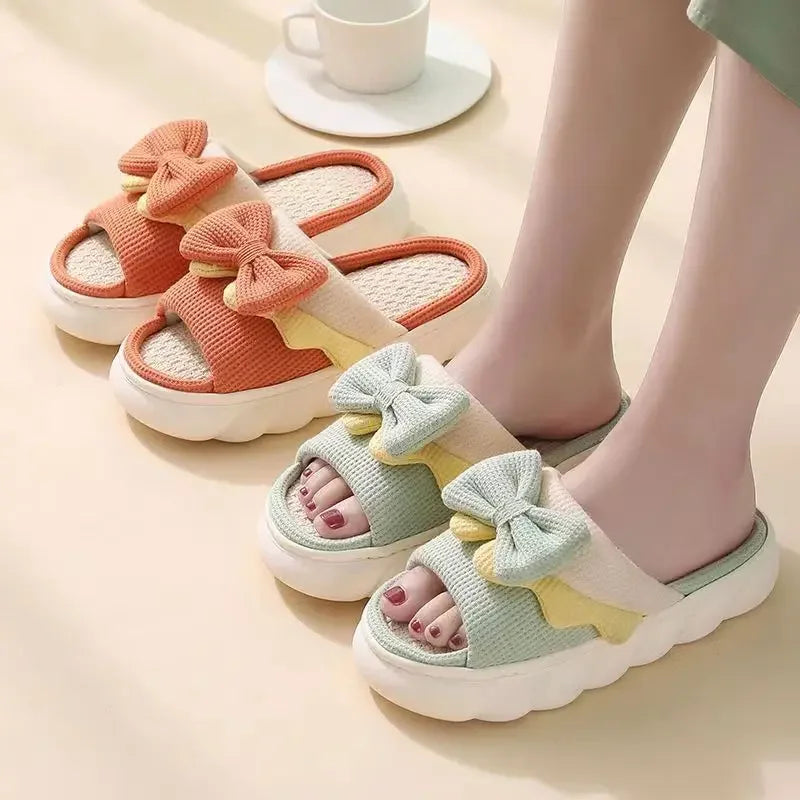 2025Fashion Corduroy Cross band Open Toe Home Slippers Women Autumn Winter Warm Plush Slides ladies Bedroom Soft Sole Slippers