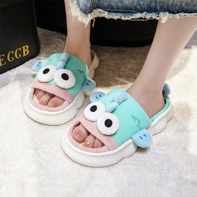 Mo Dou All Senson Designer Slippers Cute Cartoon Lovely Animals Bedroom Cotton Home Shoes Indoor Thick Sole Couples Men Women
