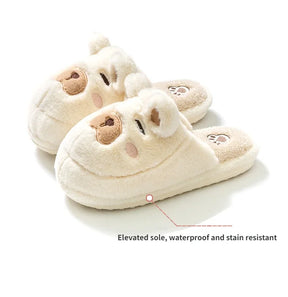 Warm Slipper House Cartoon Teddy Bear Womens Winter Plush Contton Indoor Funny Fuzzy Floor Home Room Shoes Flat Female Men Male