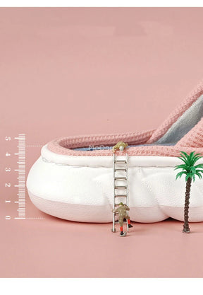 Mo Dou All Senson Designer Slippers Cute Cartoon Lovely Animals Bedroom Cotton Home Shoes Indoor Thick Sole Couples Men Women