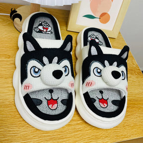 Mo Dou All Senson Designer Slippers Cute Cartoon Lovely Animals Bedroom Cotton Home Shoes Indoor Thick Sole Couples Men Women