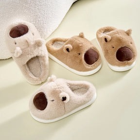 Highland Cow Capybara Plush Slippers Cartoon Capibara Cotton Shoes Comfortable Slip-on House Couple Slippers for Indoor Bedroom