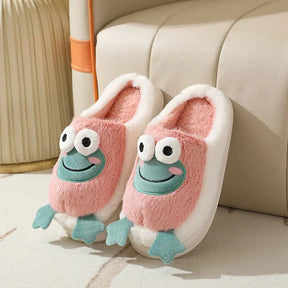 Warm Slipper House Cartoon Teddy Bear Womens Winter Plush Contton Indoor Funny Fuzzy Floor Home Room Shoes Flat Female Men Male